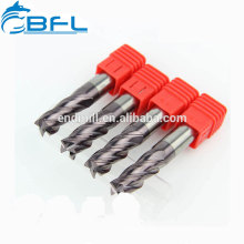 BFL Flat Bottom End Mill Manufacture,Solid Carbide 4 Flutes Square End Mill Long Shank